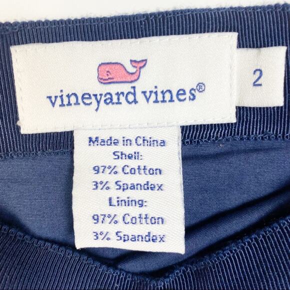 VINEYARD VINES FAIRWAY NAVY POLKA DOT STRIPE SKIRT SIZE 2 - Picture 7 of 9